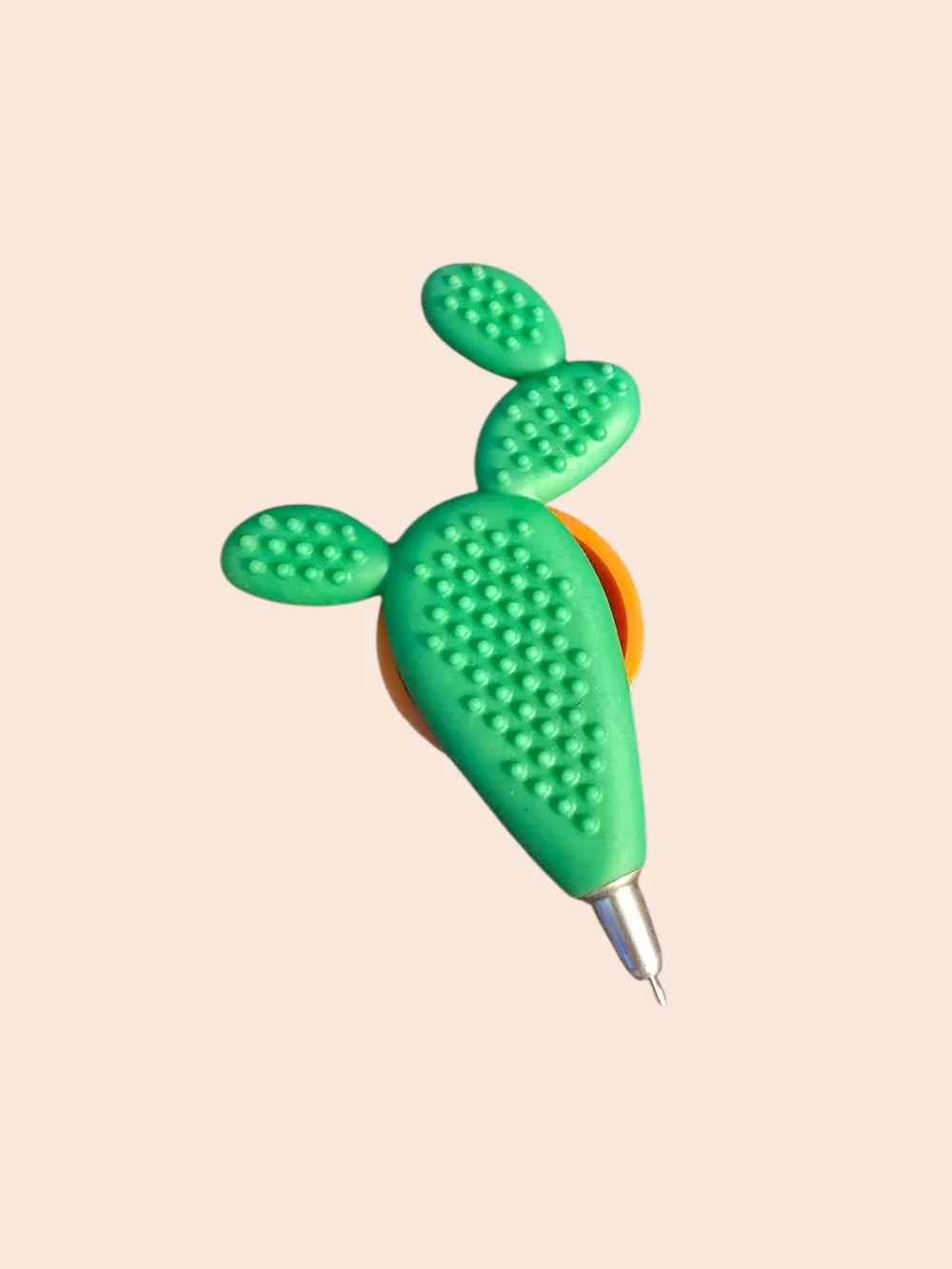 Prickly Pen Cactus Silicone Pen with Flower Pot Holder Desk Accessory New